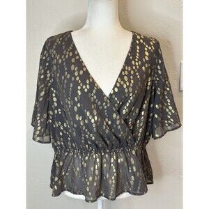 NWT Modcloth Celebrating Progress Peplum Wrap Top Size 1X AH3320d